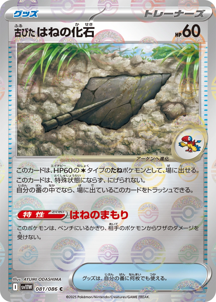 Carte Fossile Plume Ancien — White Flare JP