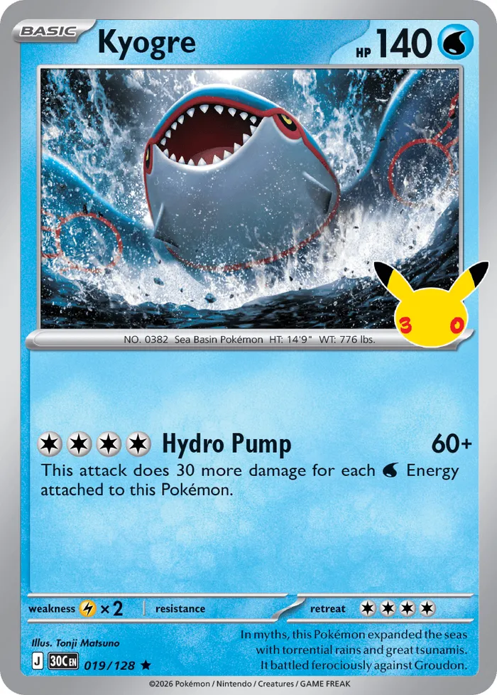 Carte Kyogre — 30th Celebration