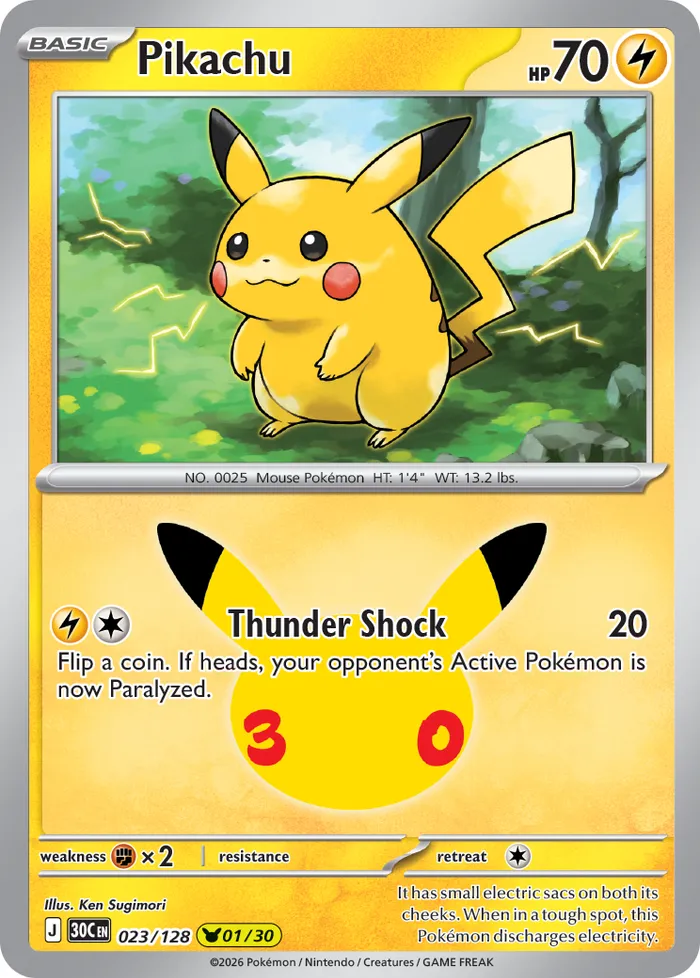 Carte Pikachu — 30th Celebration