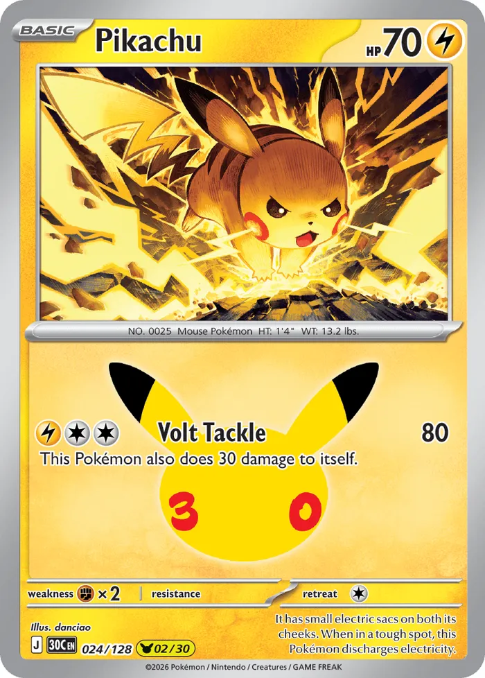 Carte Pikachu — 30th Celebration