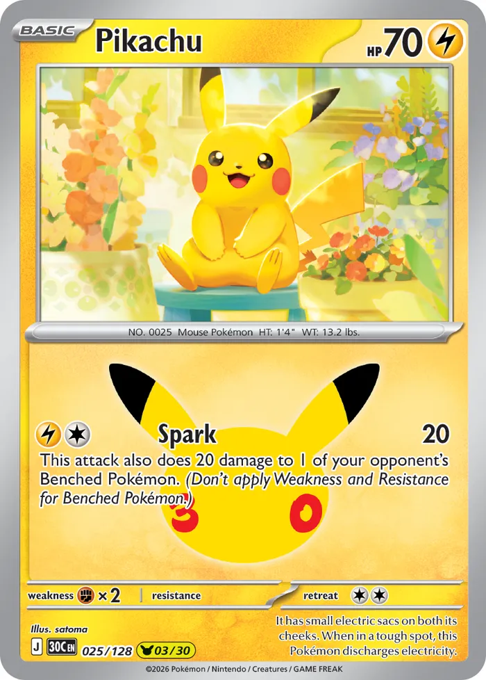 Carte Pikachu — 30th Celebration