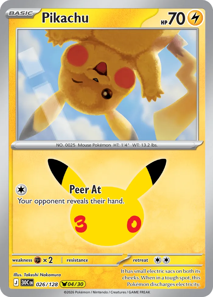Carte Pikachu — 30th Celebration