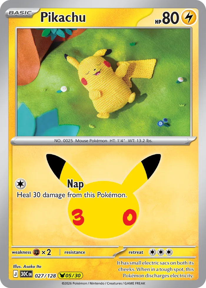 Carte Pikachu — 30th Celebration