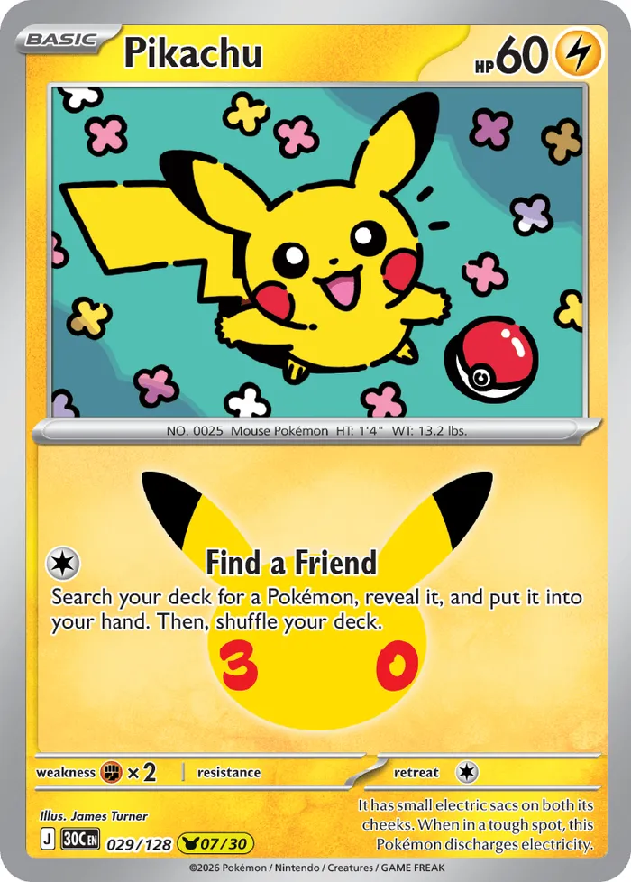 Carte Pikachu — 30th Celebration