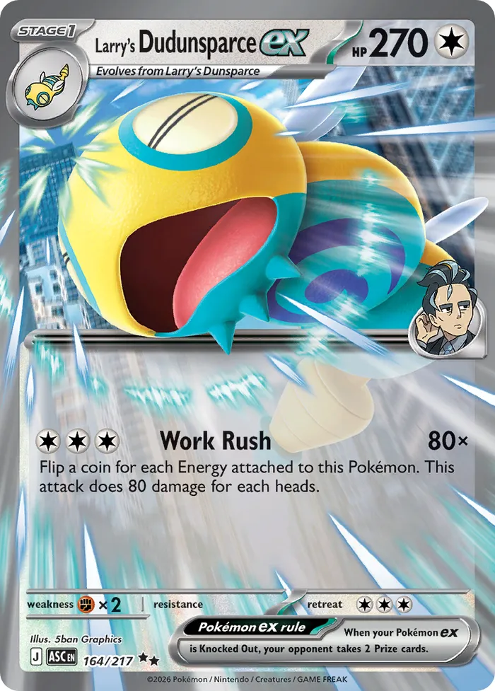 Carte Larry's Dudunsparce ex — Ascended Heroes Additionals