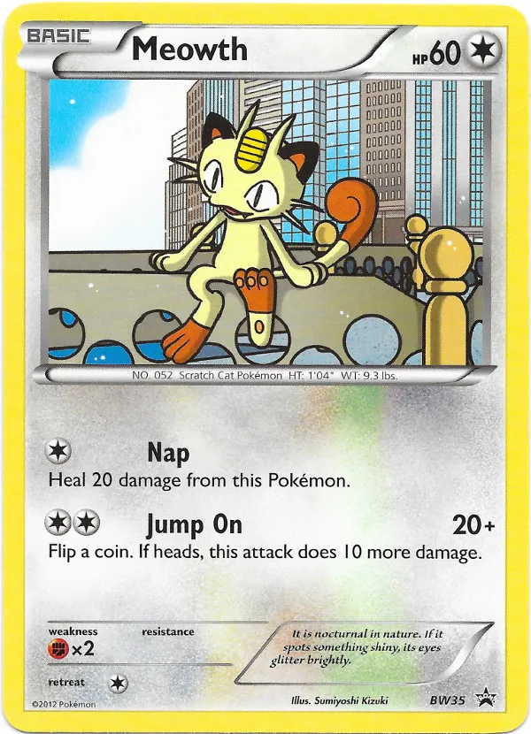 Carte Meowth — BW Black Star Promos