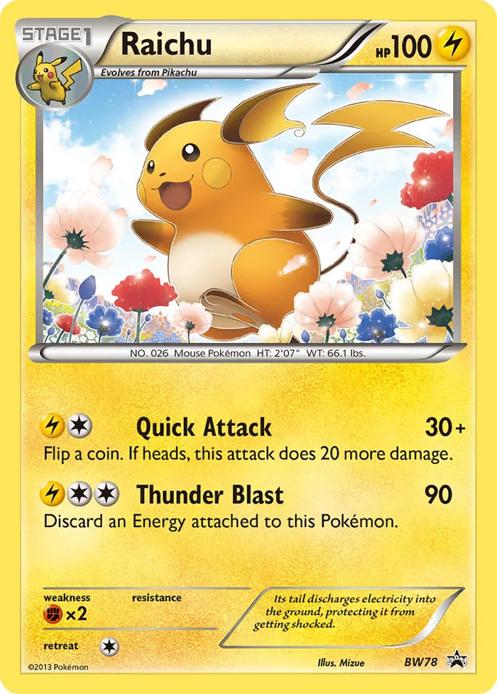 Carte Raichu — BW Black Star Promos