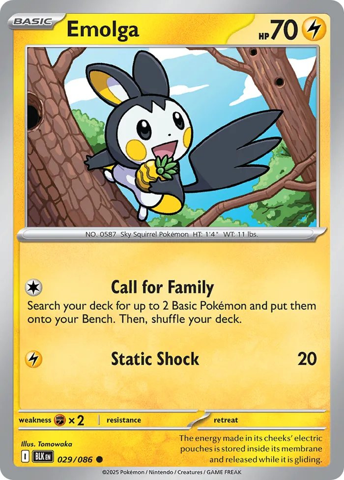 Carte Emolga — Black Bolt Additionals