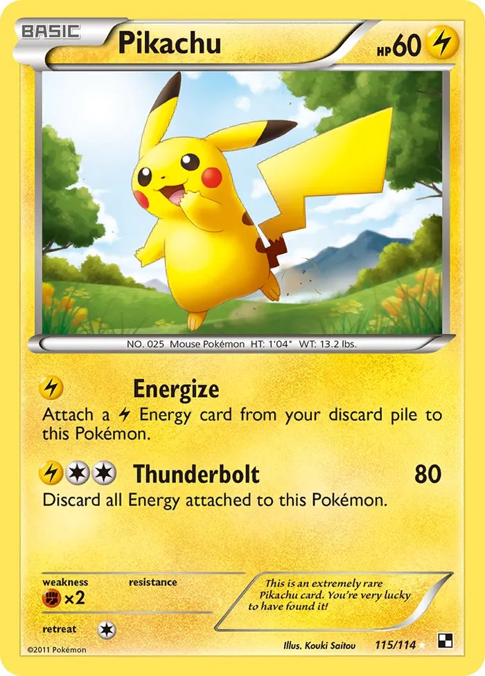 Carte Pikachu — Black & White