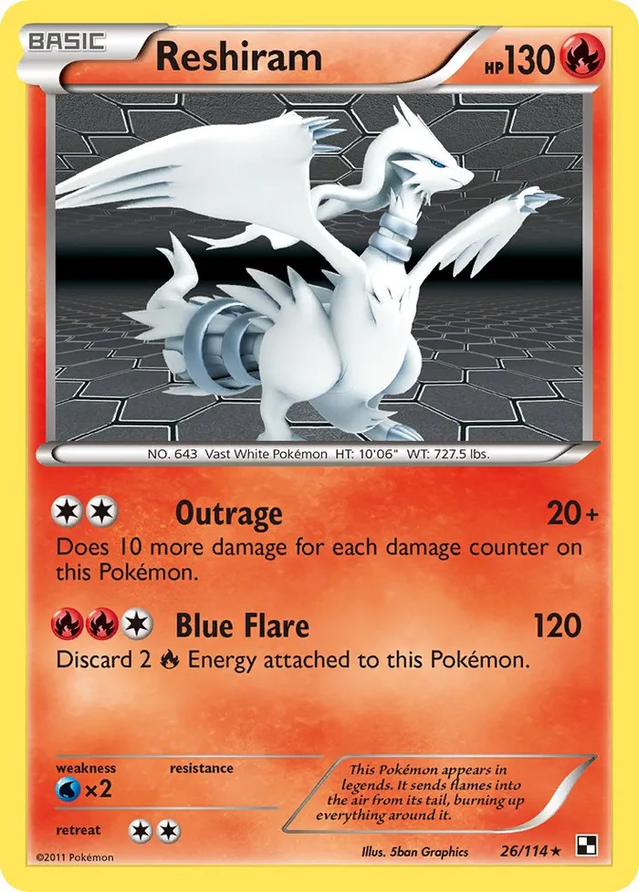 Carte Reshiram — Black & White