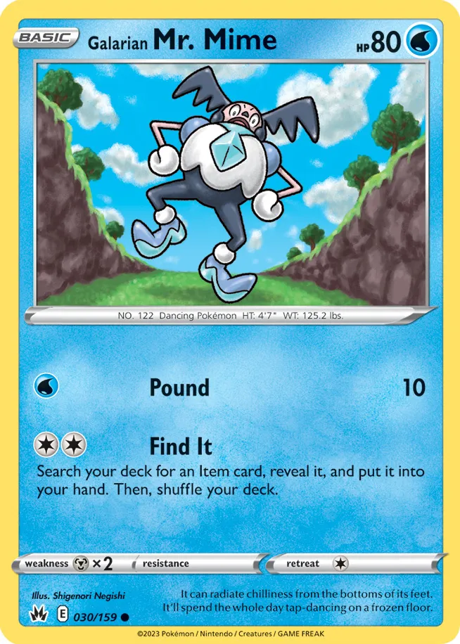Carte Galarian Mr. Mime — Crown Zenith