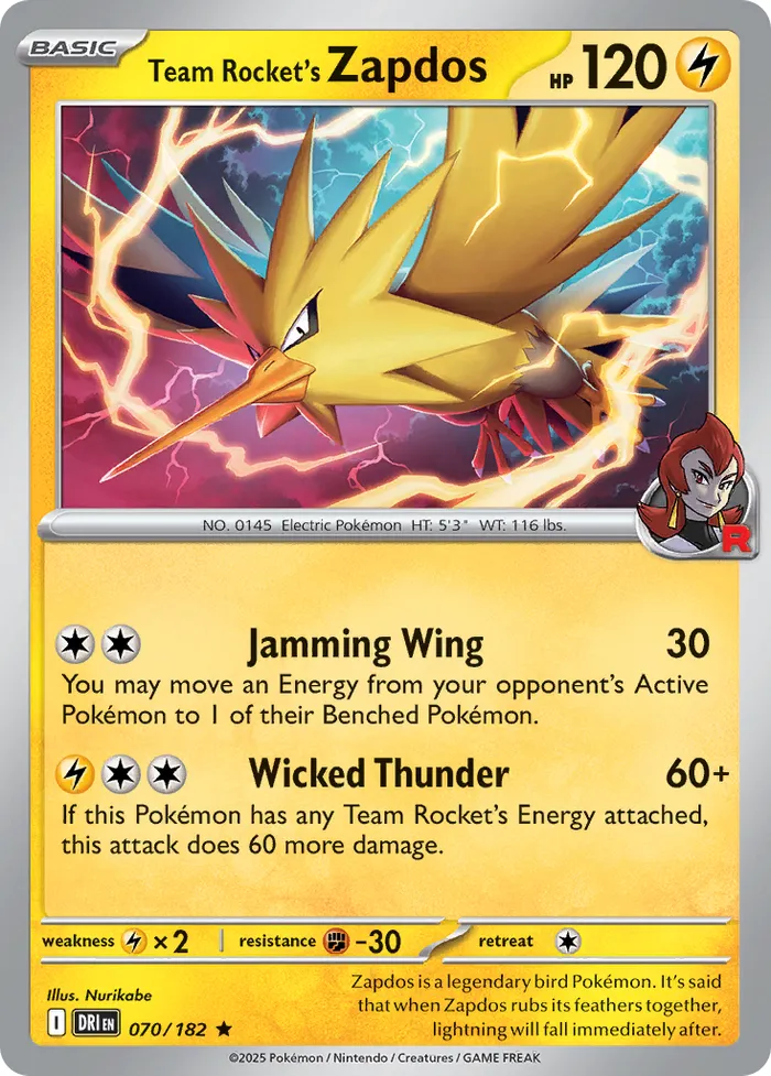 Carte Électhor de la Team Rocket — Destined Rivals