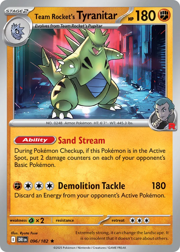 Carte Tyranocif de la Team Rocket — Destined Rivals