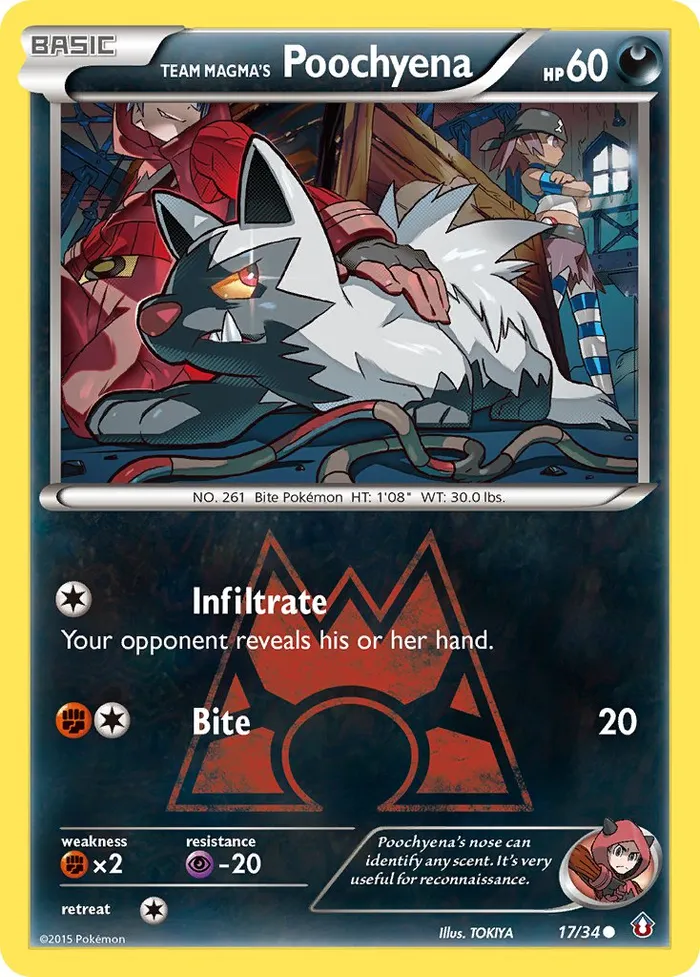 Carte Team Magma's Poochyena — Double Crisis