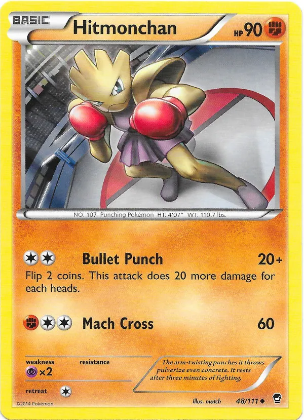 Carte Hitmonchan — Furious Fists