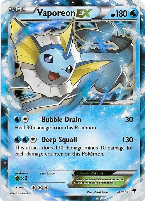 Carte Vaporeon EX — Generations