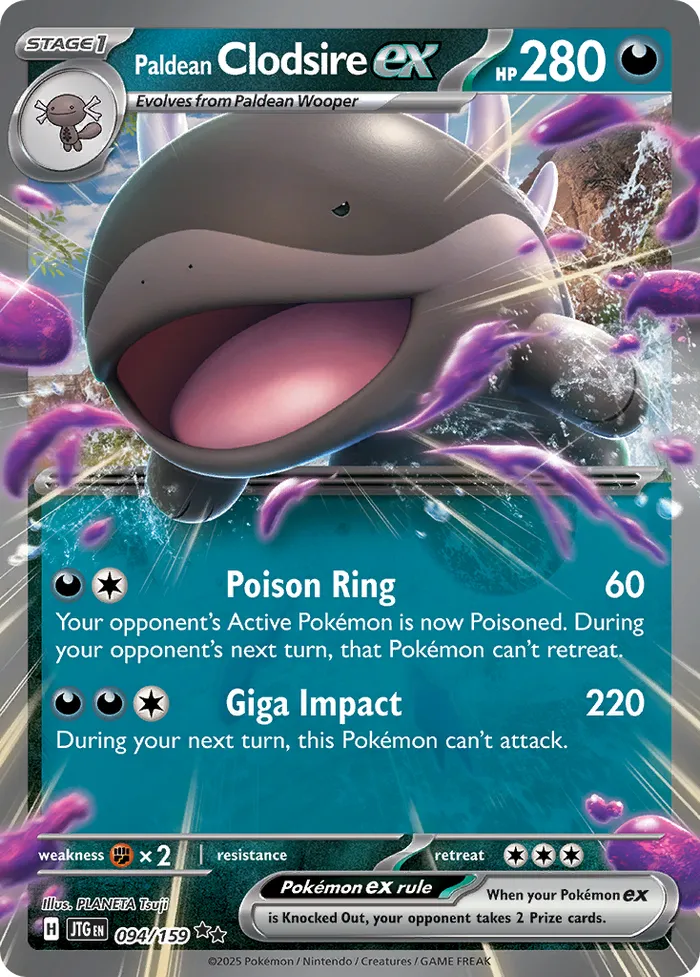 Carte Paldean Clodsire ex — Journey Together Additionals