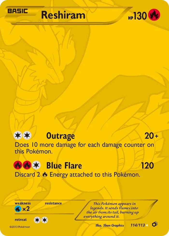 Carte Reshiram — Legendary Treasures