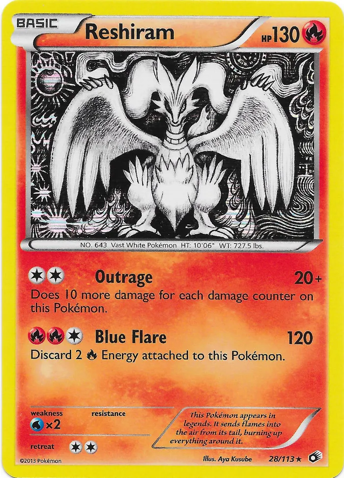 Carte Reshiram — Legendary Treasures
