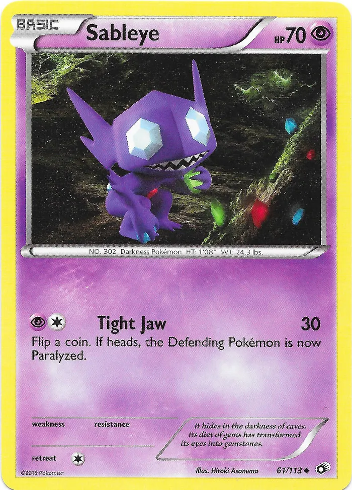 Carte Sableye — Legendary Treasures