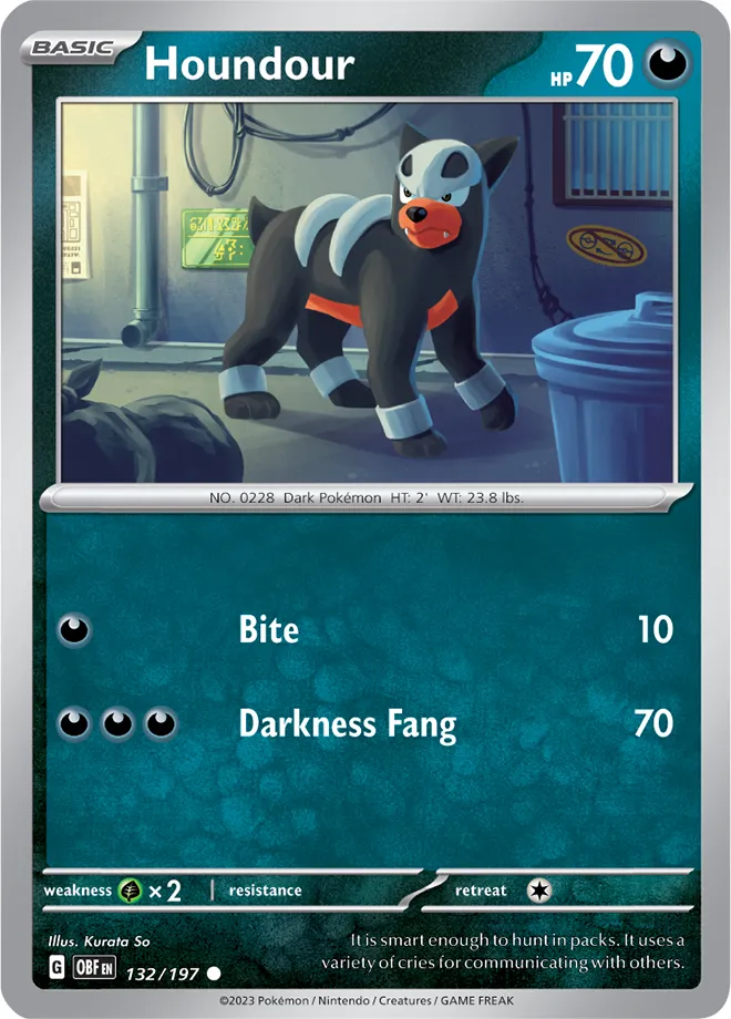 Carte Houndour — Obsidian Flames