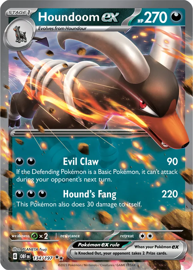 Carte Houndoom ex — Obsidian Flames