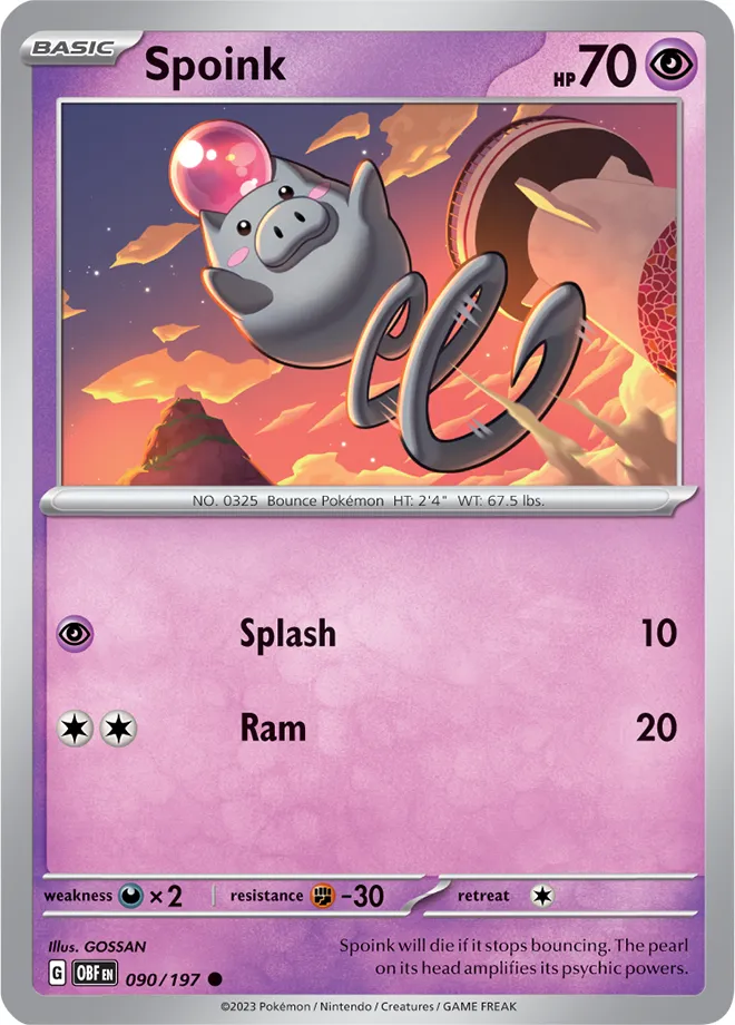 Carte Spoink — Obsidian Flames