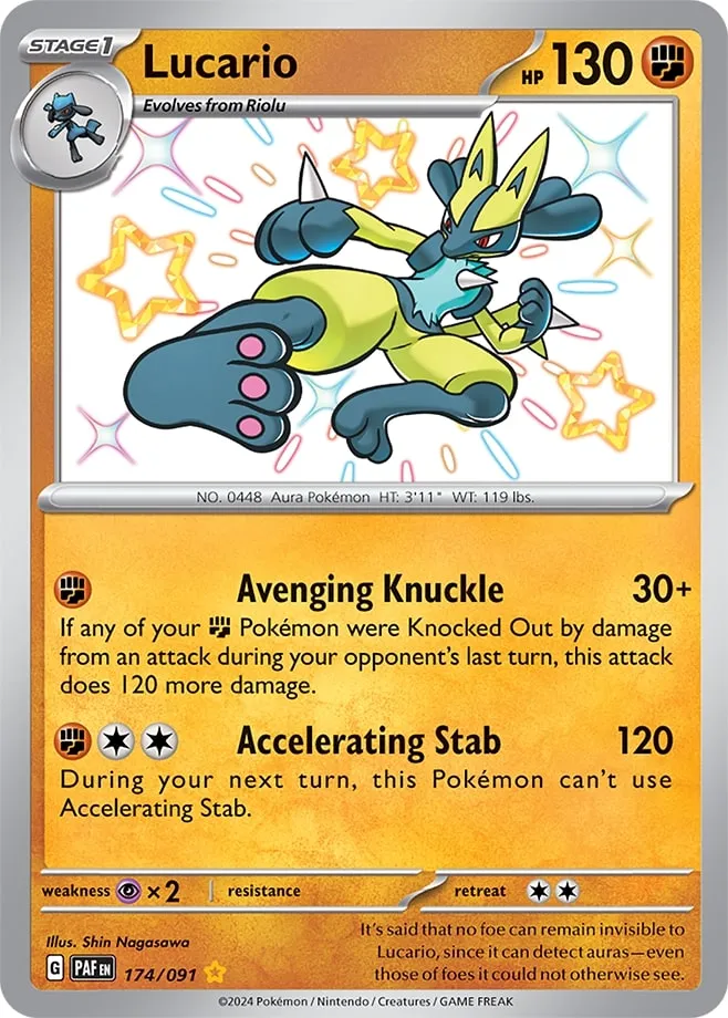 Carte Lucario — Paldean Fates