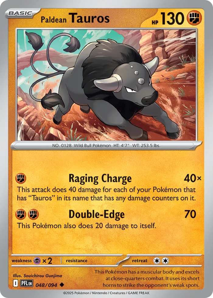 Carte Tauros de Paldea — Phantasmal Flames Additionals
