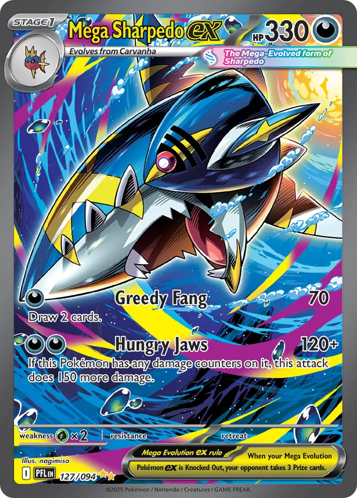 Carte Mega Sharpedo ex — Phantasmal Flames