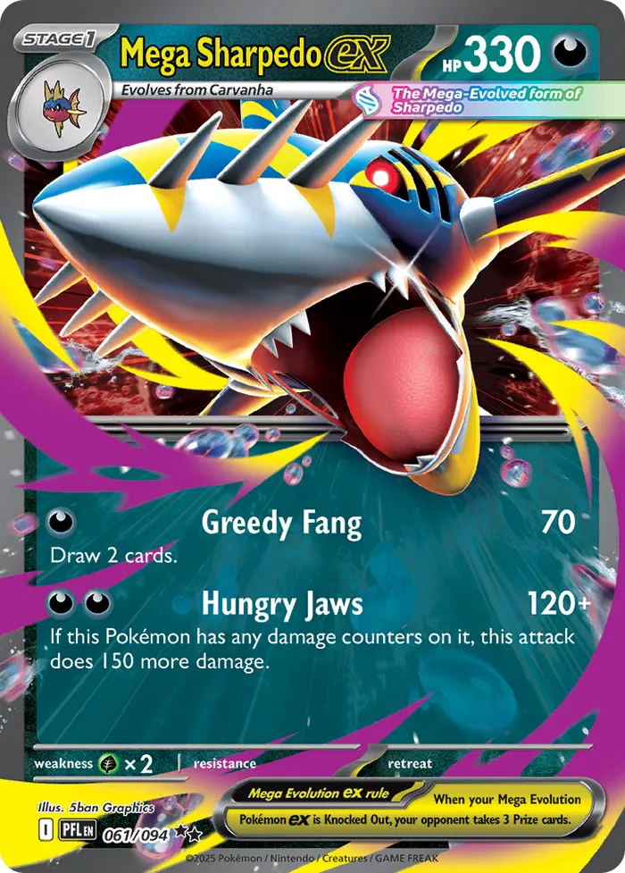 Carte Mega Sharpedo ex — Phantasmal Flames