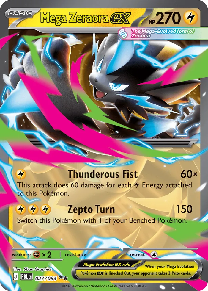 Carte Mega Zeraora ex — Pitch Black Additionals