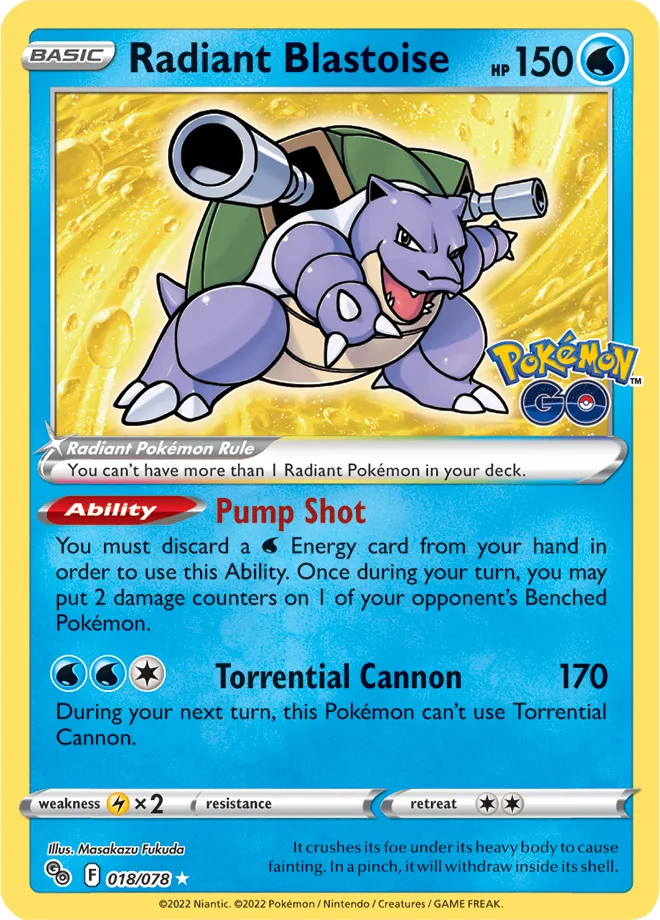 Carte Tortank Radieux — Pokémon GO