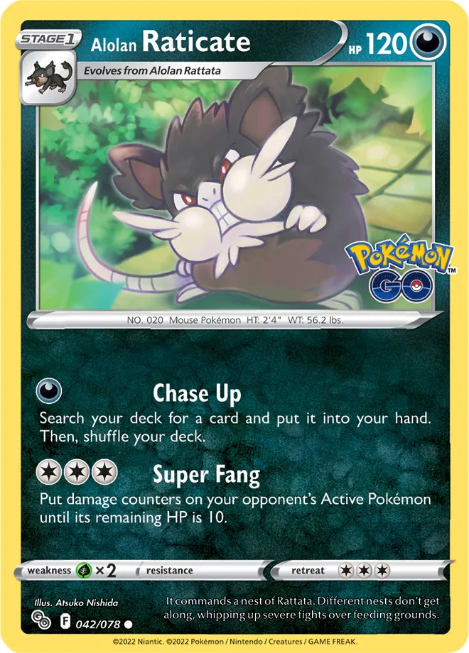 Carte Rattatac de Alola — Pokémon GO