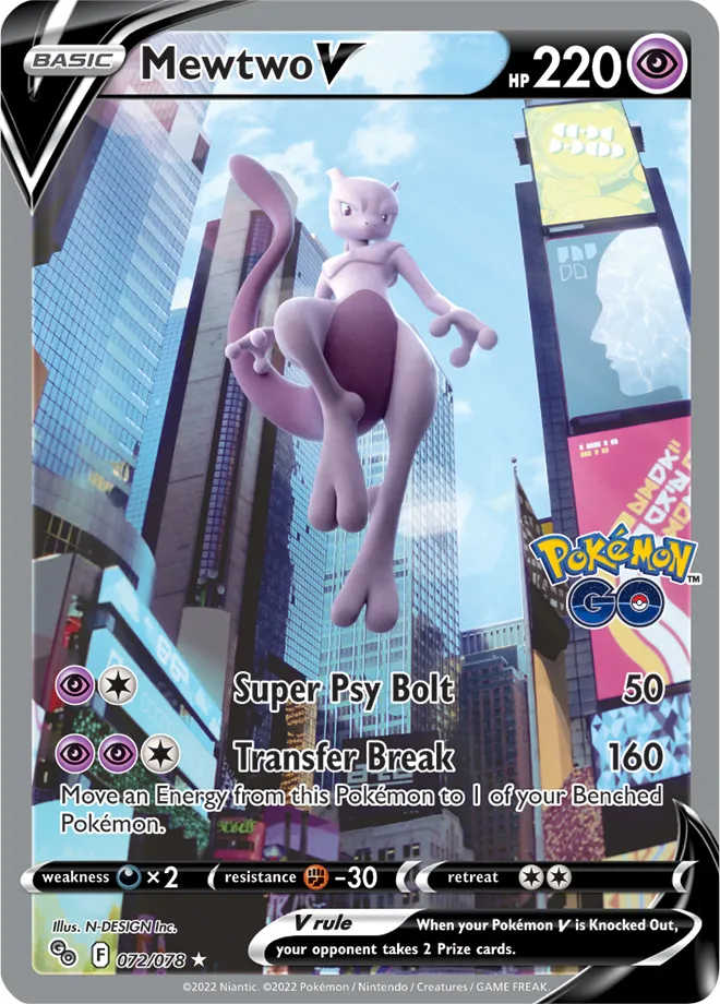 Carte Mewtwo V — Pokémon GO