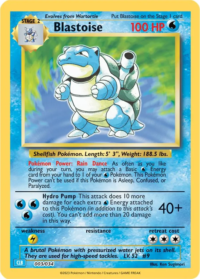Carte Tortank — Pokemon Trading Card Game Classic Blastoise Suicune ex Deck