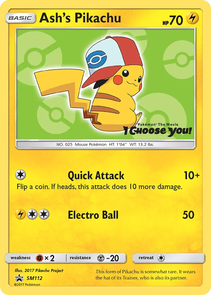 Carte Ash's Pikachu — SM Black Star Promos