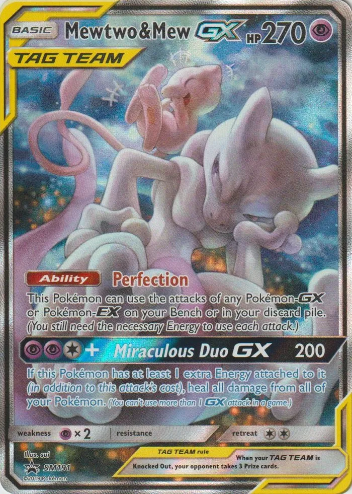 Carte Mewtwo & Mew GX — SM Black Star Promos