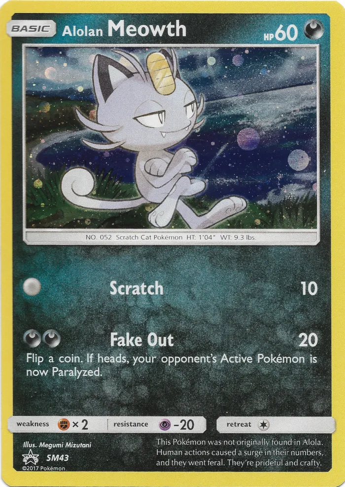 Carte Alolan Meowth — SM Black Star Promos
