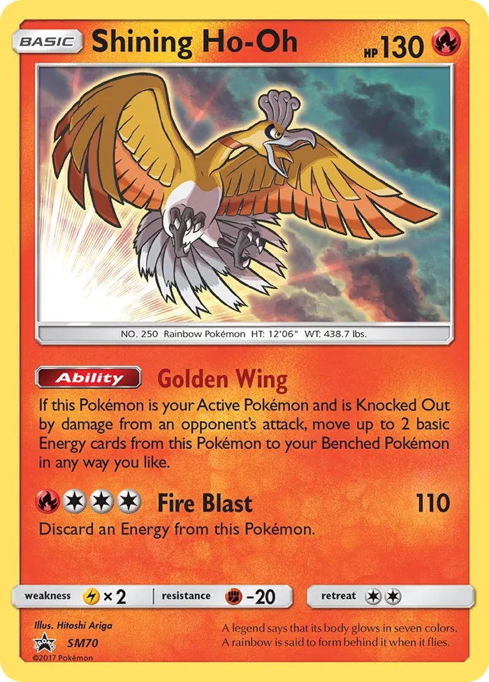 Carte Shining Ho-Oh — SM Black Star Promos