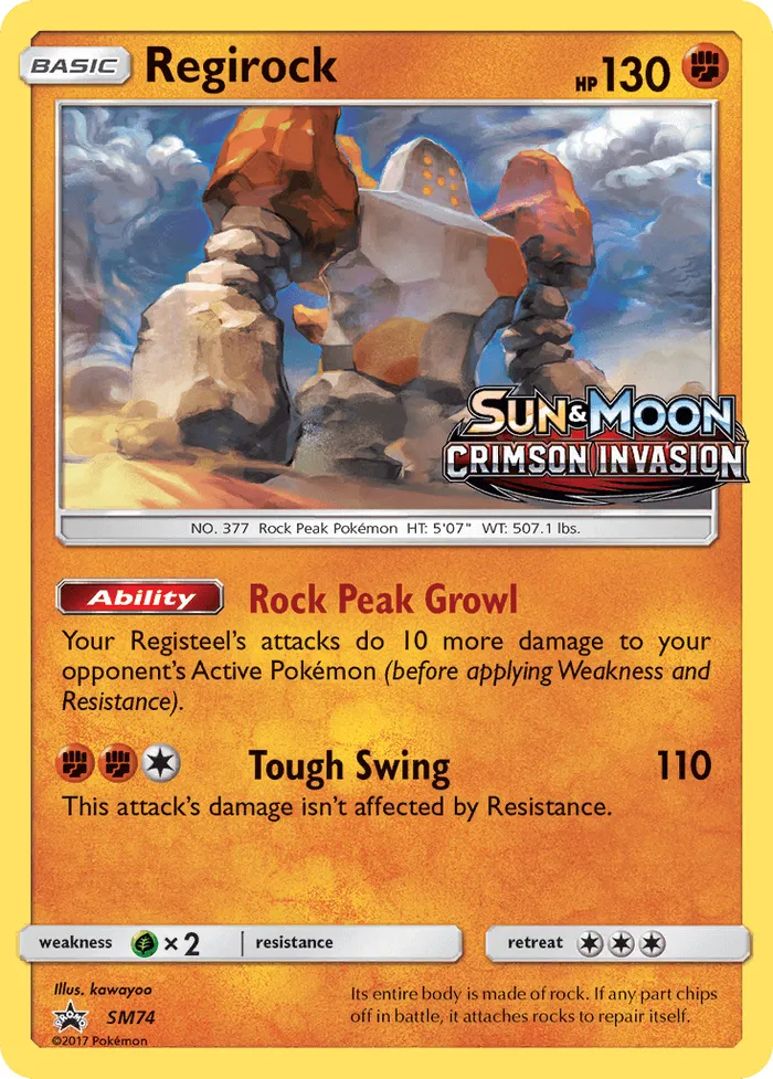 Carte Regirock — SM Black Star Promos