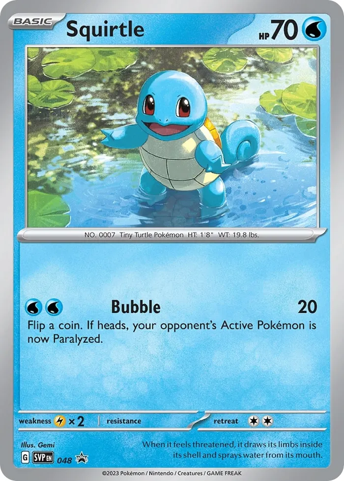 Carte Squirtle — SV Black Star Promos