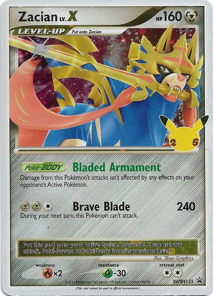 Carte Zacian LV.X — SWSH Black Star Promos