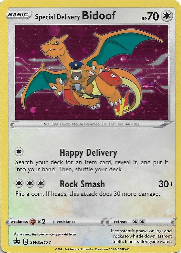 Carte Special Delivery Bidoof — SWSH Black Star Promos