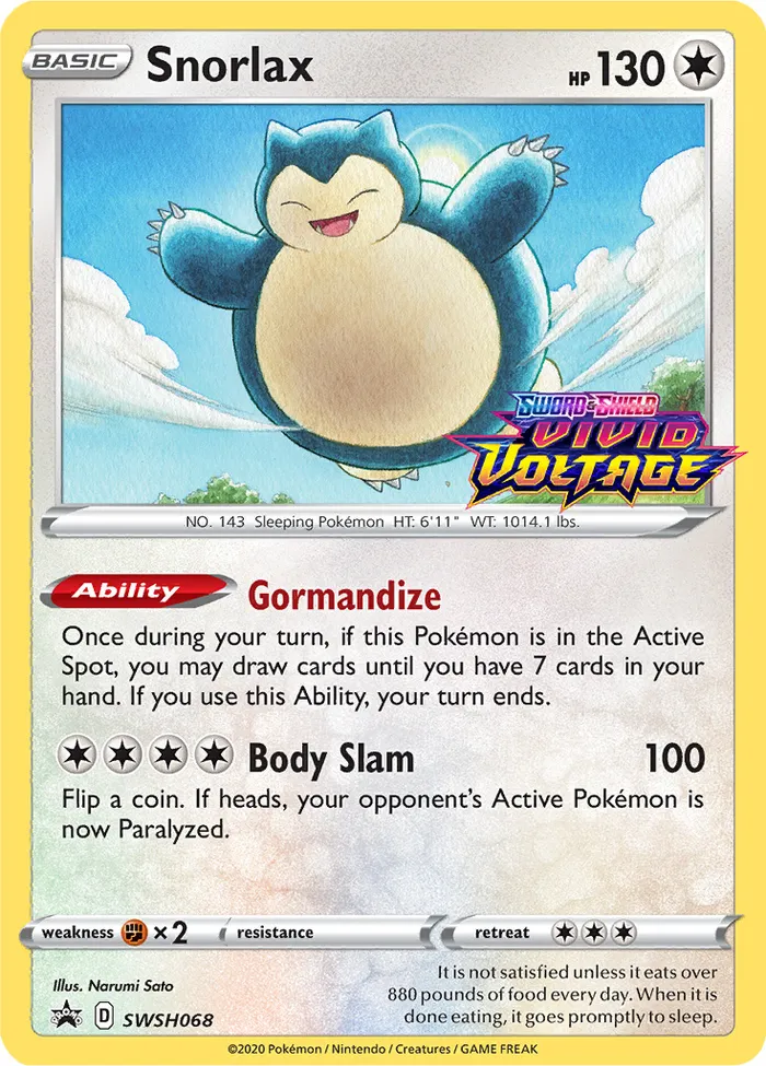 Carte Snorlax — SWSH Black Star Promos