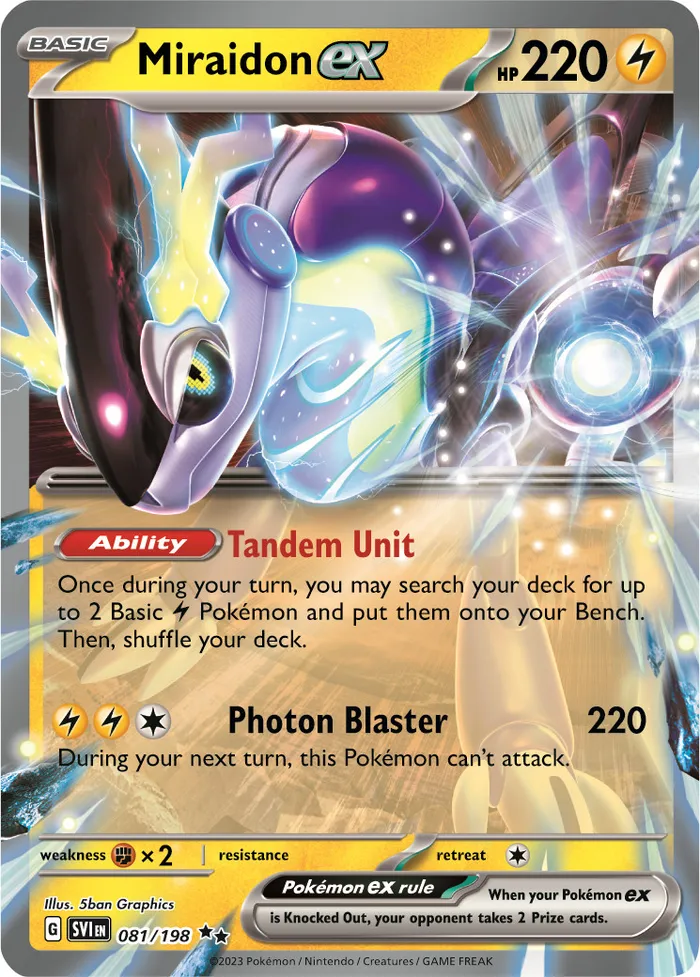 Carte Miraidon ex — Scarlet & Violet