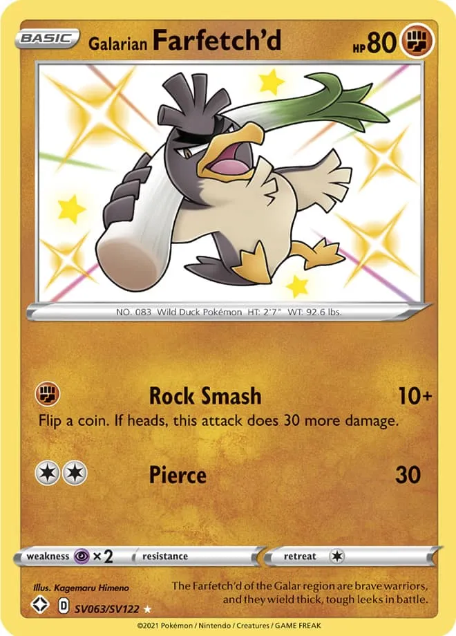 Carte Galarian Farfetch'd — Shining Fates
