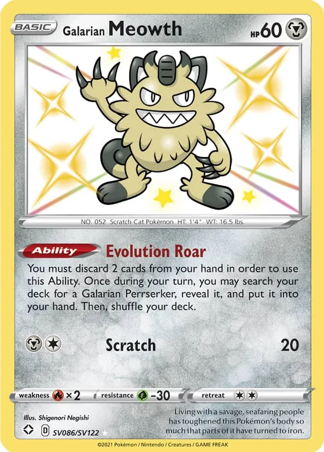 Carte Galarian Meowth — Shining Fates
