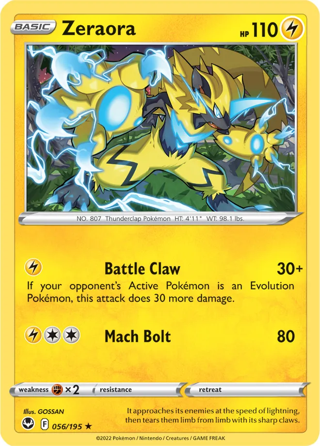 Carte Zeraora — Silver Tempest