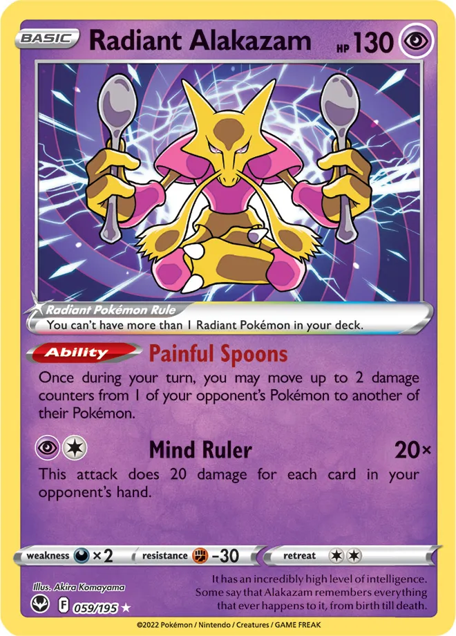 Carte Alakazam Radieux — Silver Tempest